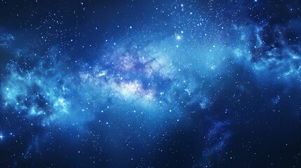 Obraz premium A Galaxy of Stars and Nebulae in a Deep Blue Sky