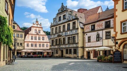 Fototapeta premium A Picturesque European Town Square