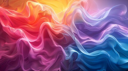 Obraz premium Abstract Colorful Wavy Fabric with Gradient Colors