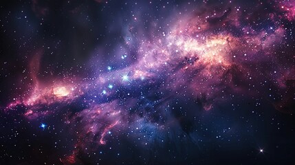 Naklejka premium A Starry Night Sky with Nebulas and Stars