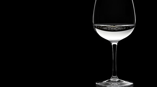 A glass of water against a black background. This photo can be used for websites, blogs, and social media posts related to water, hydration, or health.
