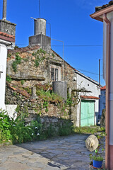 Paesaggi di Galizia,  il villaggio di Ribadiso sul cammino Primitivo di Santiago di Compostela fra Melide ed Arzua - Galizia, Spagna