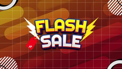 Flash sale up to 50% animation video, Discount Promo video animation flash sale poster style video - Powered by Adobe