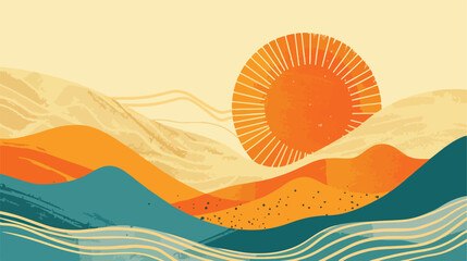 Vintage Sun Background Abstract Minimalist Images