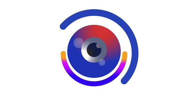 Abstract eyes gradient loader cartoon animation in a transparent background. Alpha channel. Seamless looping. Suitable for colorful loading element video content