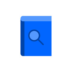 search book with blue color on transparent background