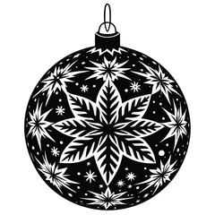 Fototapeta premium Christmas Decorative Ball Vector on White Background, Elegant Holiday Ornament Design, Festive Christmas Decoration Illustration, Isolated Christmas Ball Vector for Seasonal Artwork and Holiday Themes