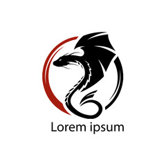 Chinese Dragon Vector. Premium Vector | Flat dragon silhouette dragon illustration vector. Premium Vector | Dragon logo icon design illustration.