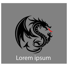 Chinese Dragon Vector. Premium Vector | Flat dragon silhouette dragon illustration vector. Premium Vector | Dragon logo icon design illustration.