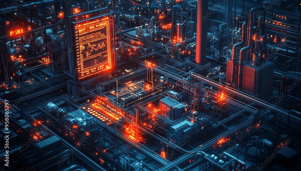 Fototapete Visual representation of automation in industrial business processes, highlighting workflow optimization with checkboxes and efficiency indicators