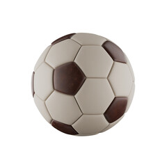 cream and brown coloured soccer football on transparent background