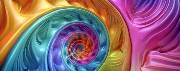 Dynamic 3D spirals with vibrant colors, 4K hyperrealistic photo