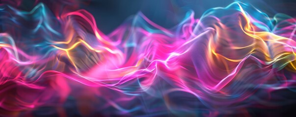 Obraz premium Brightly colored light waves with intense hues, 4K hyperrealistic photo