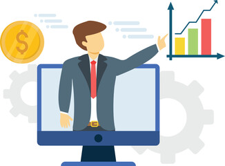 The boy is working on bar graph.