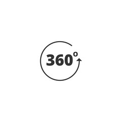 Angle 360 degrees icon isolated on transparent background