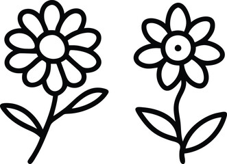 illustration set of flowers