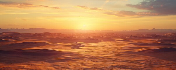 Obraz premium Desert heatwave mirage on horizon, 4K hyperrealistic photo