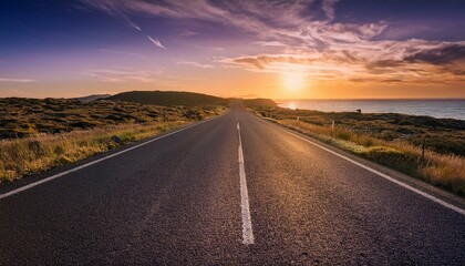 The Open Road at Dusk: A Symbol of New Beginnings and Adventure