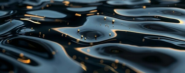 Shimmering liquid 3D wave with fluid reflections, 4K hyperrealistic photo