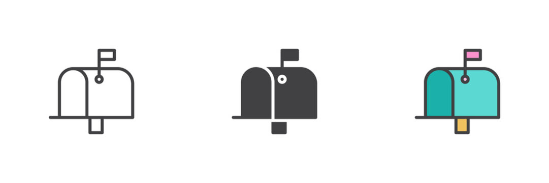 Mailbox different style icon set