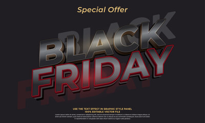 Vector text effect black friday bold style background