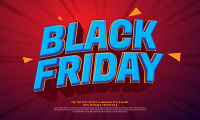 Vector text effect black friday sale on red background