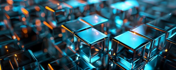 Transparent 3D lattice with glowing facets, 4K hyperrealistic photo