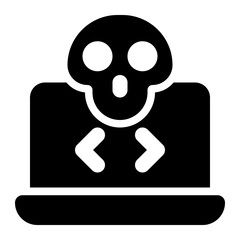 exploit, exploitation, code, malware, cyber security solid or glyph icon