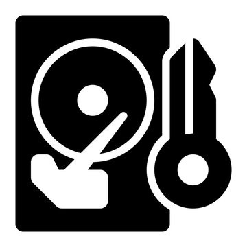 fde, full disk encryption, encryption, hard disk, cyber security solid or glyph icon