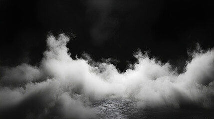 Smoke black ground fog cloud floor mist background steam dust dark white horror overlay