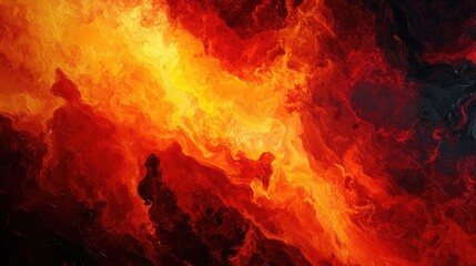 Obraz premium Dynamic abstract textures in fiery reds and yellows, representing the energy and movement of a volcanic eruption