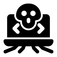 rootkit, malware, malicious code, infection, cyber security solid or glyph icon