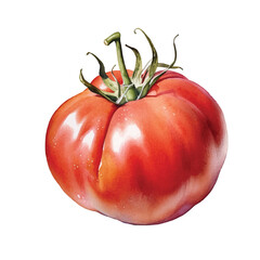 watercolor of tomato isolated white background