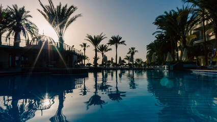 pool without people in an empty hotel in Hurghada Egypt