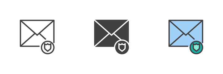 Protected mail different style icon set