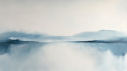Naklejka premium Gentle abstract forms in soft blues and grays, evoking the quiet beauty of a winter landscape