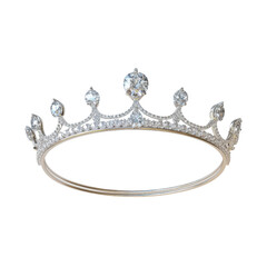 Elegant silver crown adorned with sparkling jewels, perfect for royalty, weddings, or special occasions. A symbol of beauty and prestige.