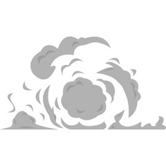 Cartoon Bomb Explosions, Smoke and Boom Blast Clouds. Clip Art Element for Game, Print and Web Design. Vector Illustration