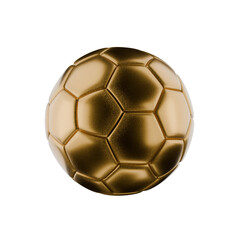Fototapeta premium golden metallic soccer football, transparent background