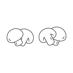 Champignon outline icon, mushrooms linear icon. Isolated on white background.