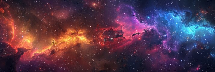 Naklejka premium Galaxy Cloud. Colorful Nebula in Space. Stary Night Cosmos and Universe Science Astronomy