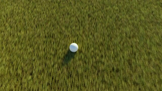 failure missing the target,camera follows ball on golf course  that misses the hole,unsuccessful unluck concept