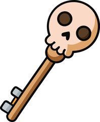 A skeleton key cartoon vector for Halloween
