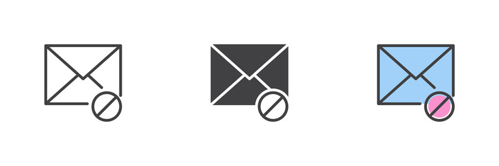 Blocked mail different style icon set