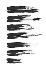 Set of brushes of strokes, stripes - noisy, ink, dirty. Vector illustration.