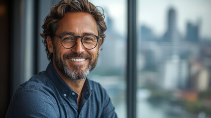 Obraz premium Confident business leader smiling while brainstorming with the team in a creative meeting space