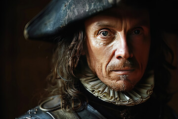 Cromwell Oliver English British Lord Protector politician, military general commander in uniform.