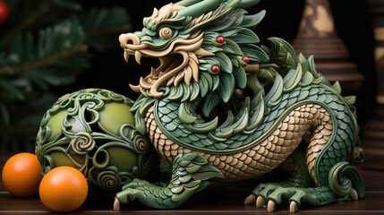 Fototapeta premium chinese dragon statue