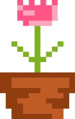 Obraz premium Pixel flower illustration