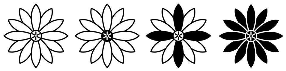 Flowers icon vector set. garden illustration sign collection. Flora symbol or logo.